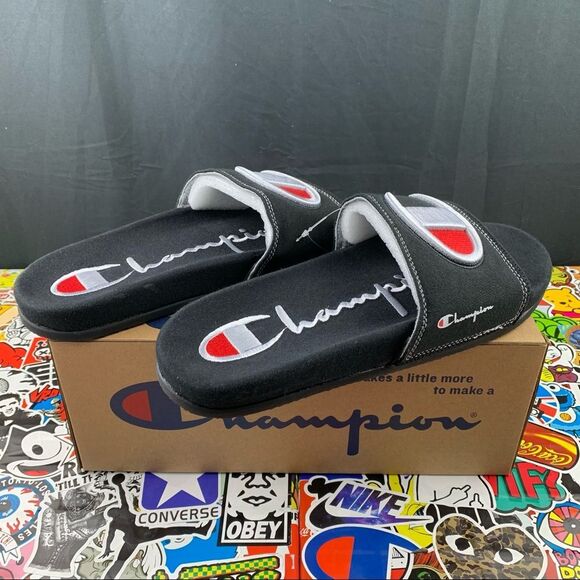 Champion Squish Embroidered Slides Mens Various Sizes - Picture 2 of 12